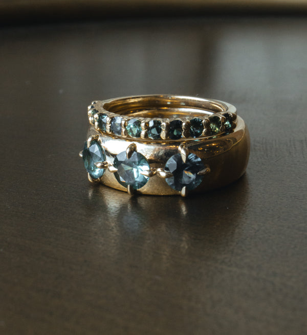 Margot Wedding Band- Natural Parti-Sapphires