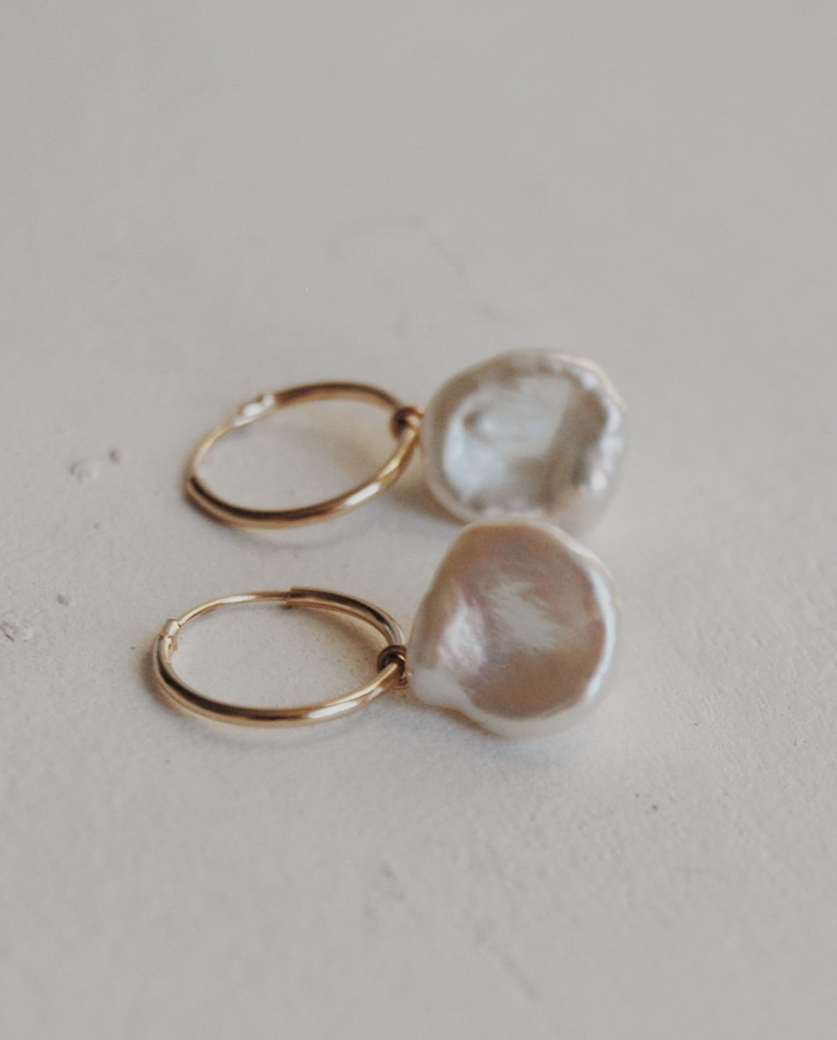 10k Gold Baroque Pearl Earrings