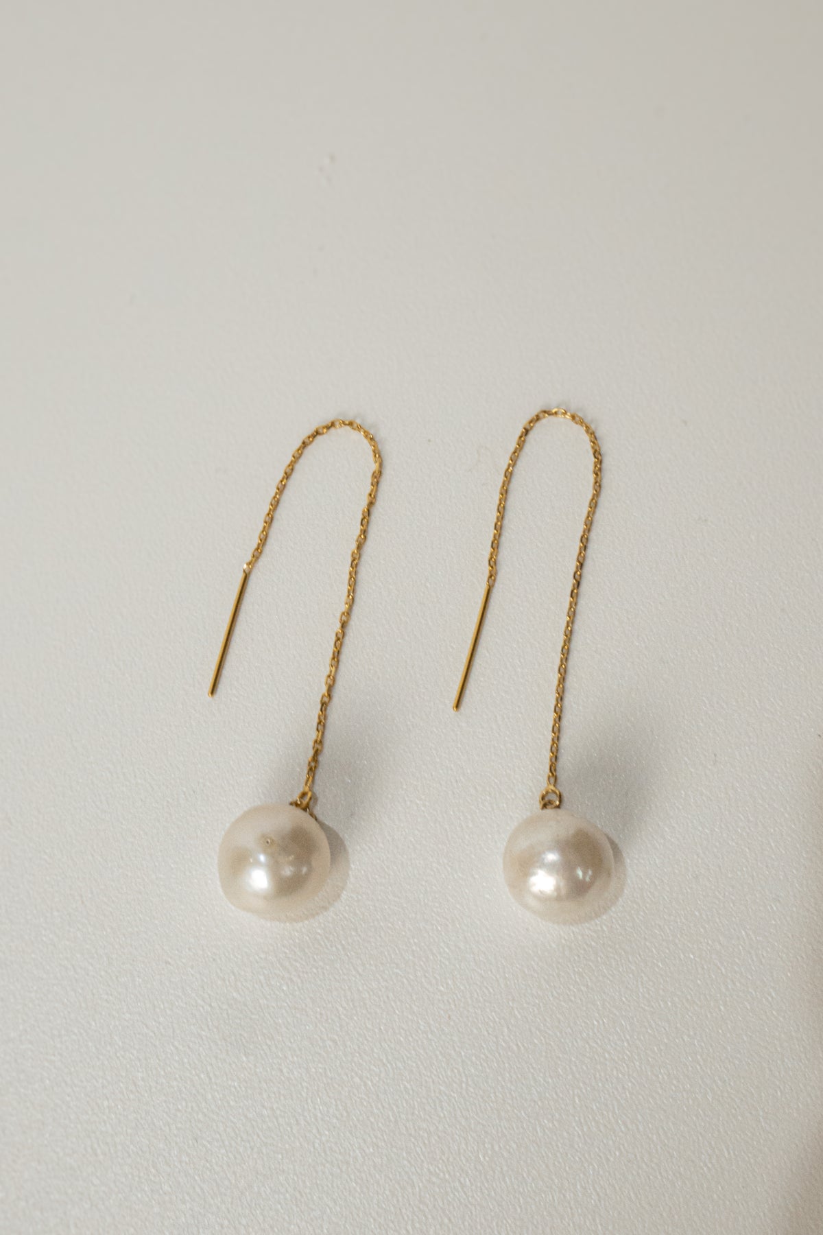14k Pearl Threader Earrings