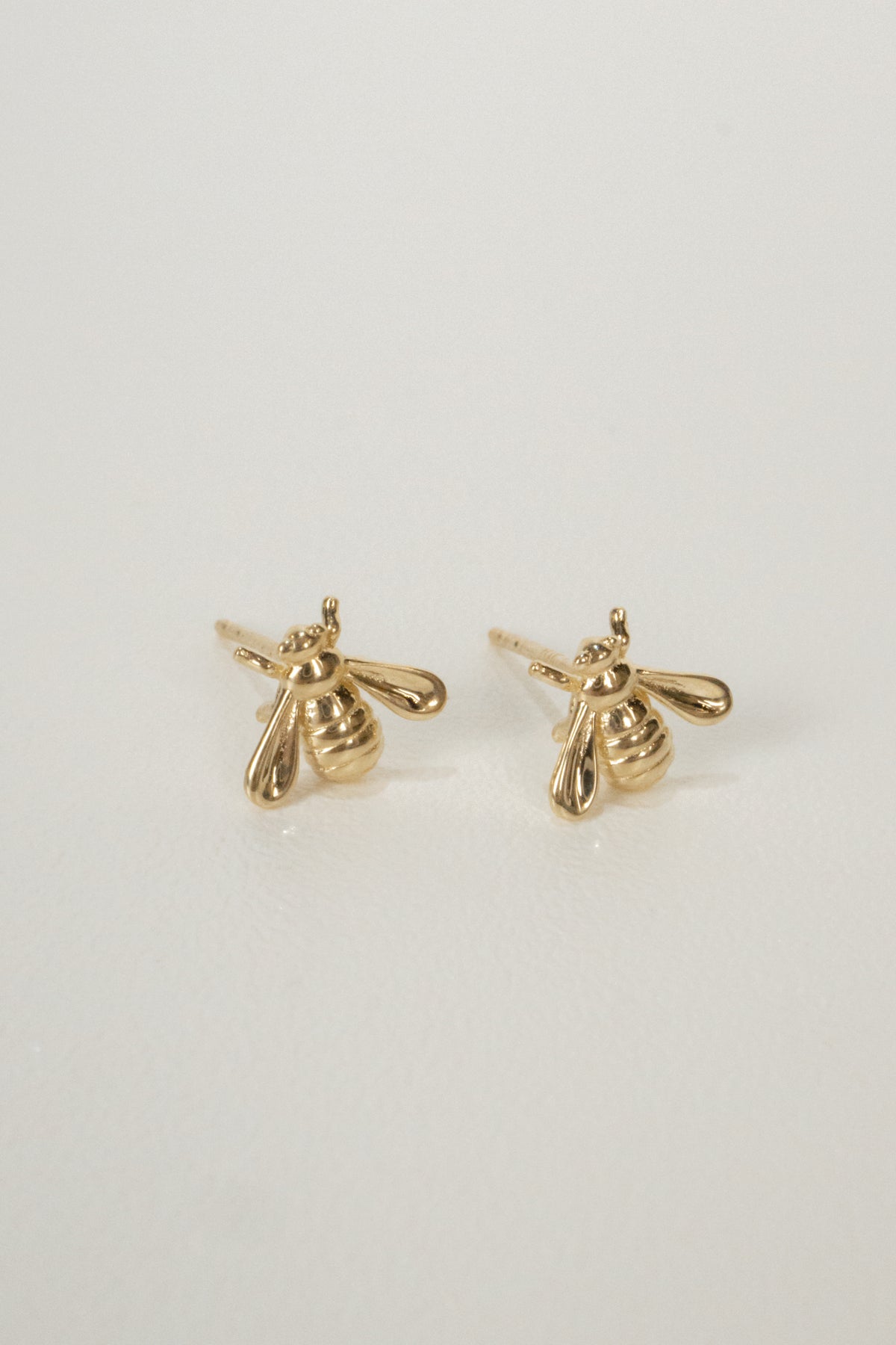 10k Gold Honey Bee Stud Earrings