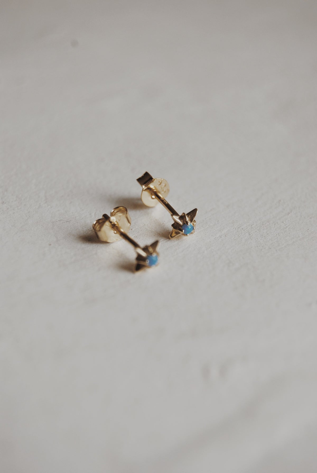 Blue Opal Vermeil Star Studs