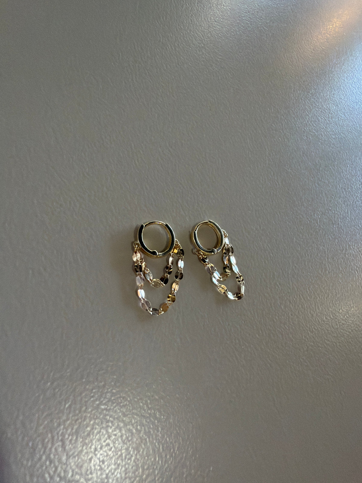 10k Solid Gold Double Chain Huggies