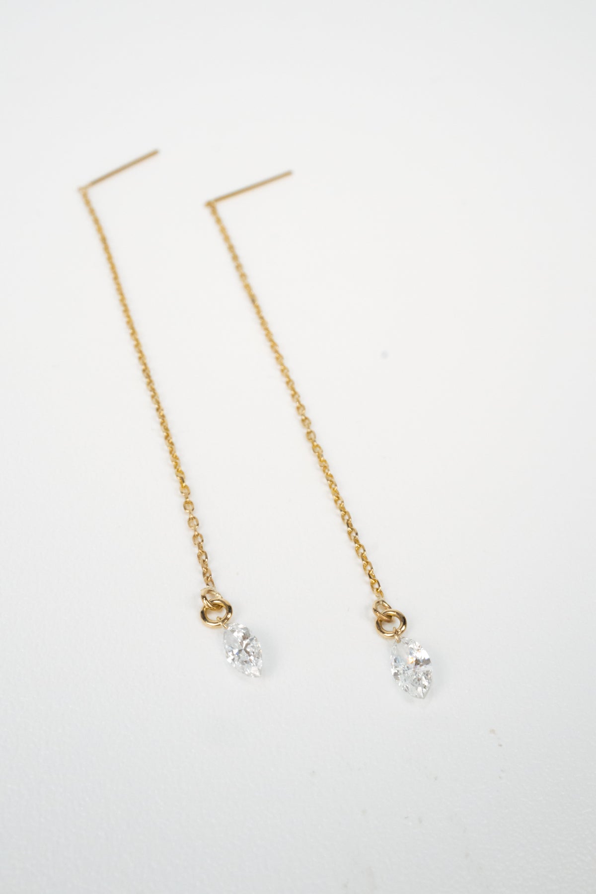 14K Petra Threader Earrings- 0.5ctw Marquise