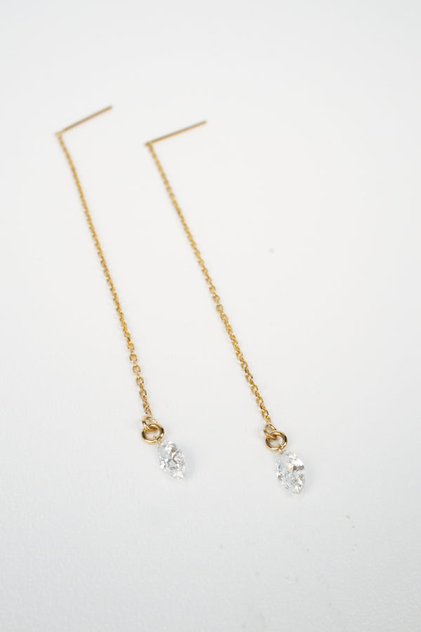 14K Petra Threader Earrings- 0.5ctw Marquise