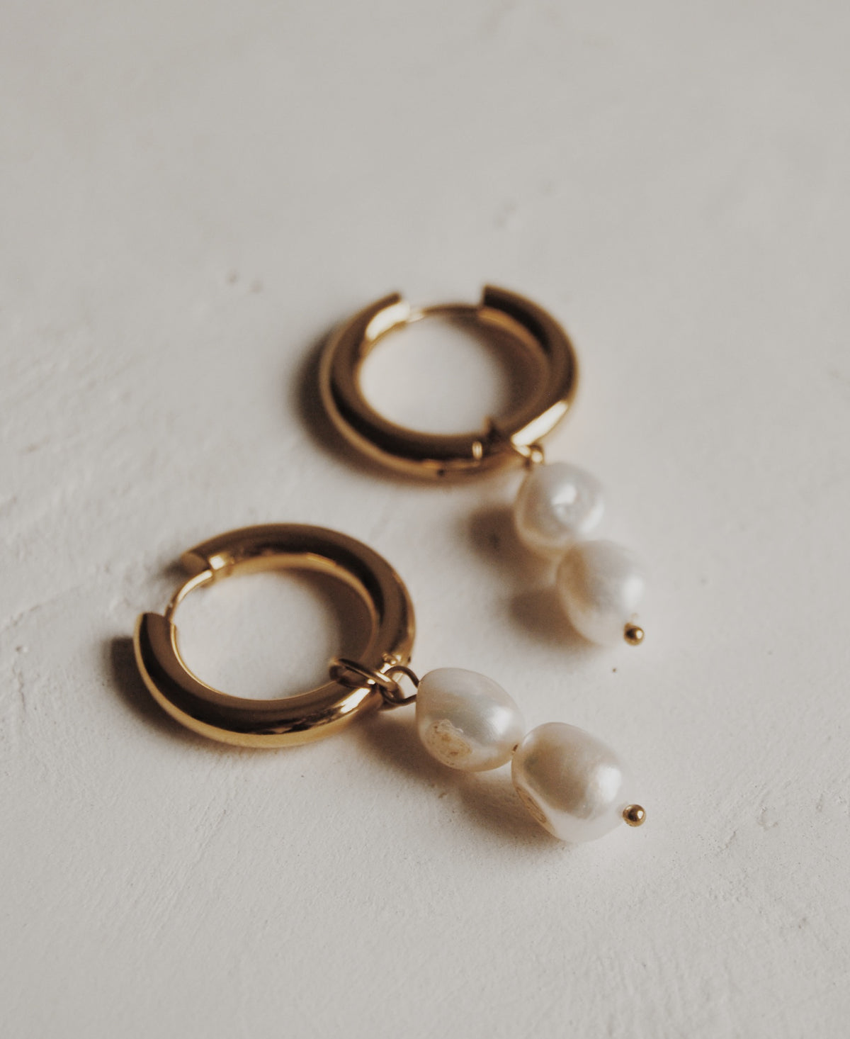 Heavenly Skies Double Pearl Hoops