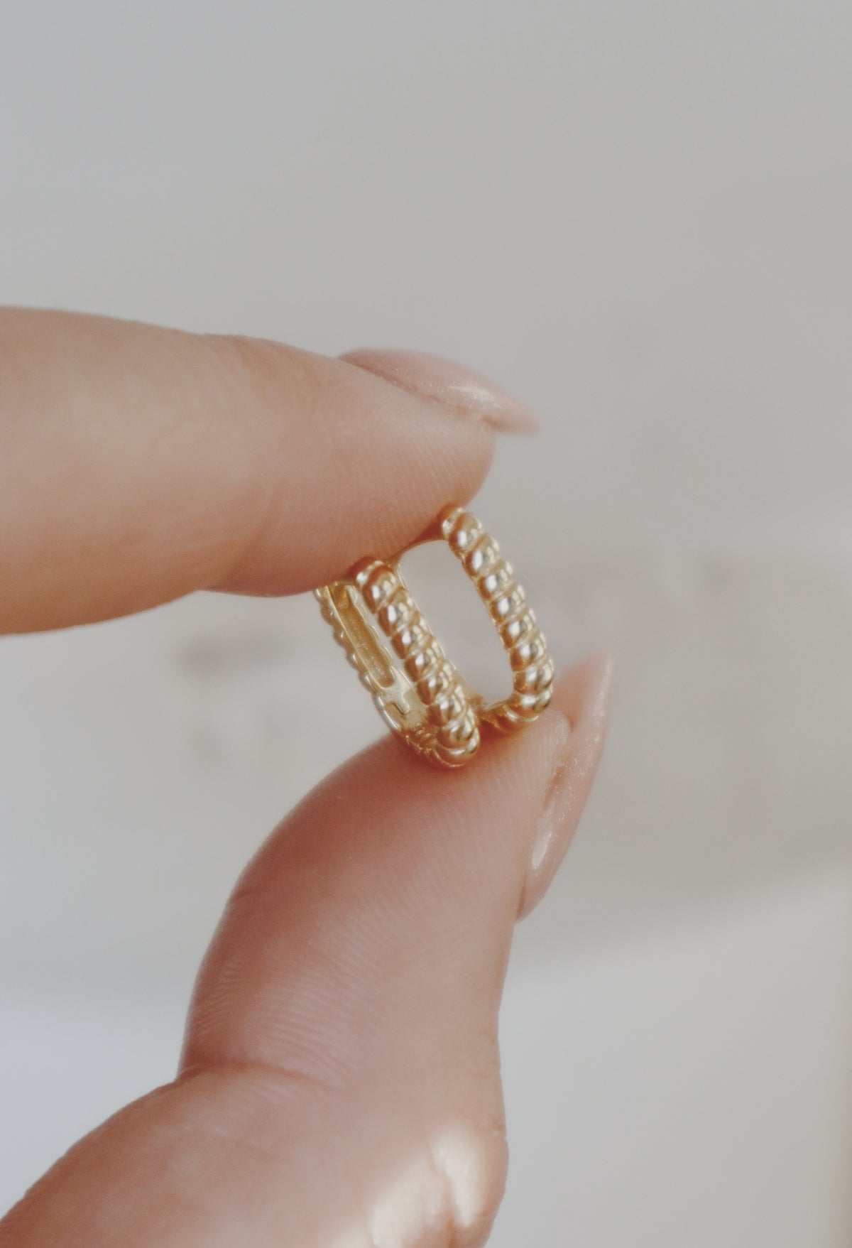 Croissant Poppy Hoop Earrings— Vermeil