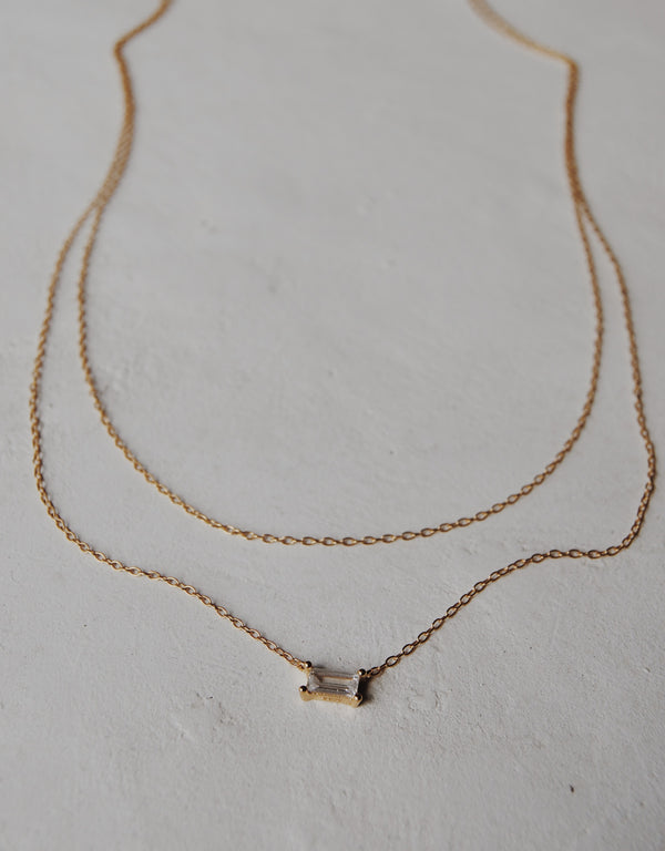 Layered Baguette Necklace