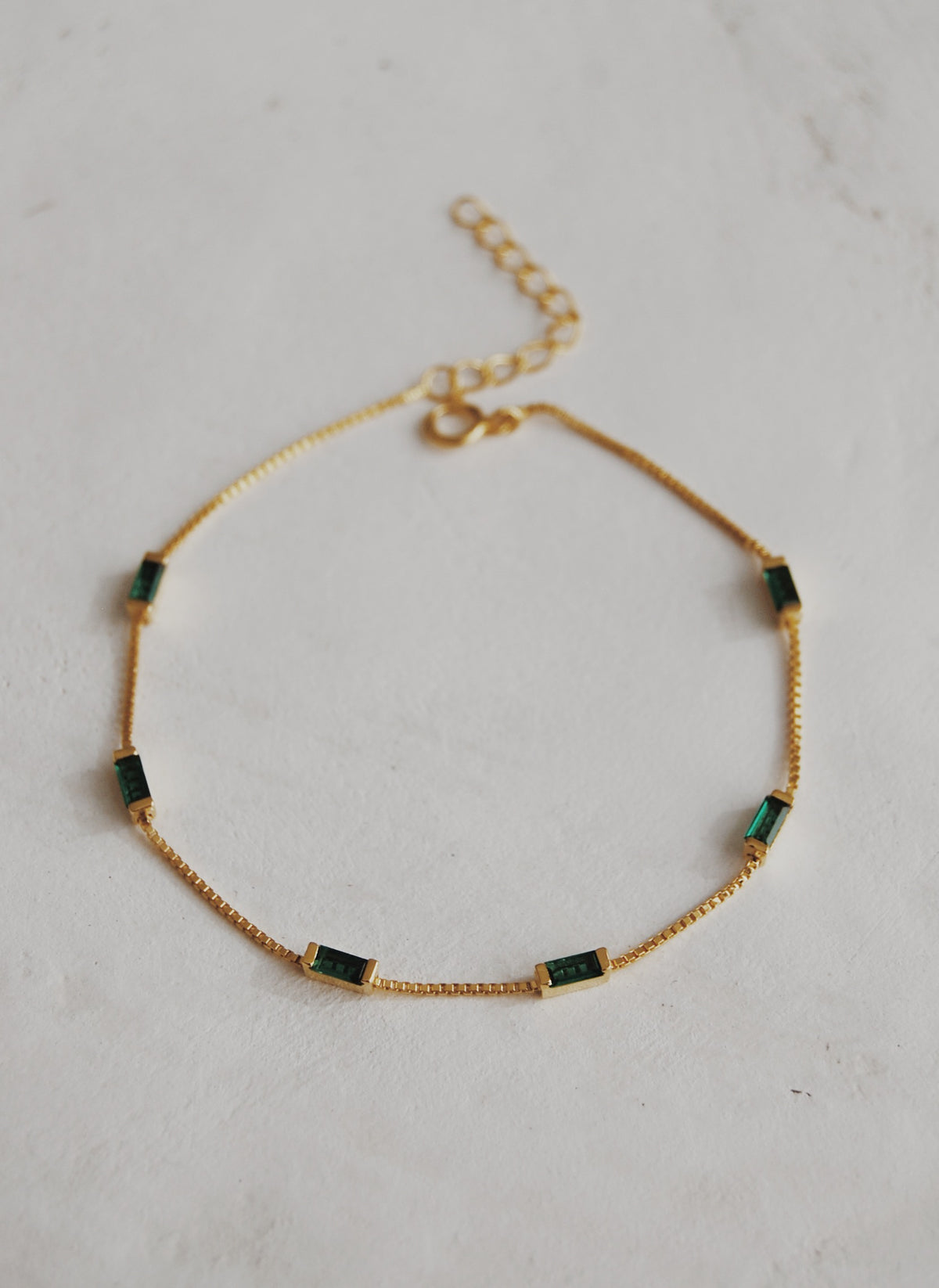 Emery Baguette Bracelet in Emerald