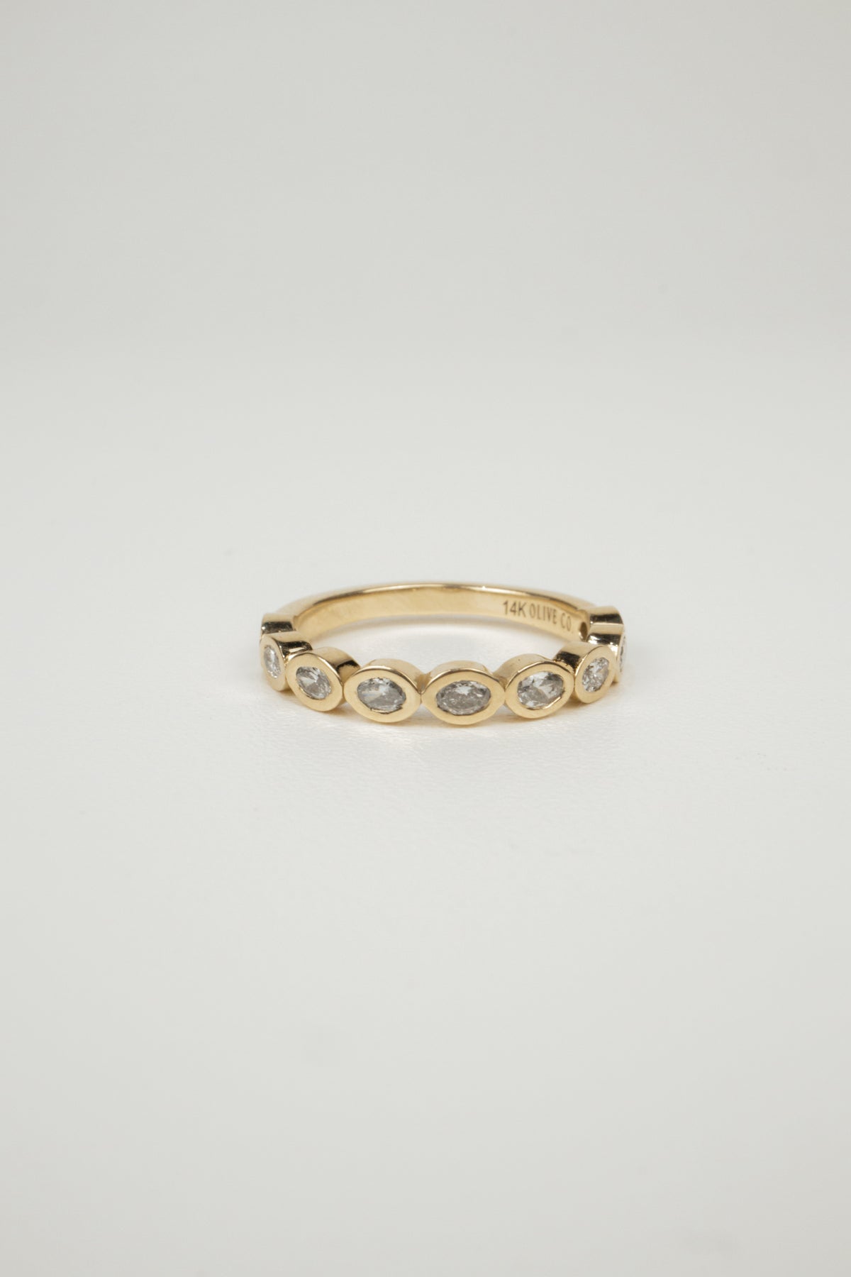 Naomi Oval Bezel Wedding Band