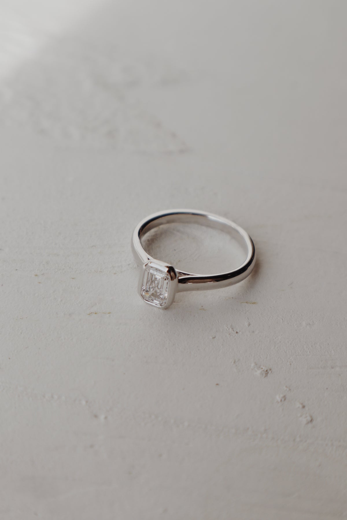 Maverick Emerald-Cut Bezel Engagement Ring - 0.70 CT
