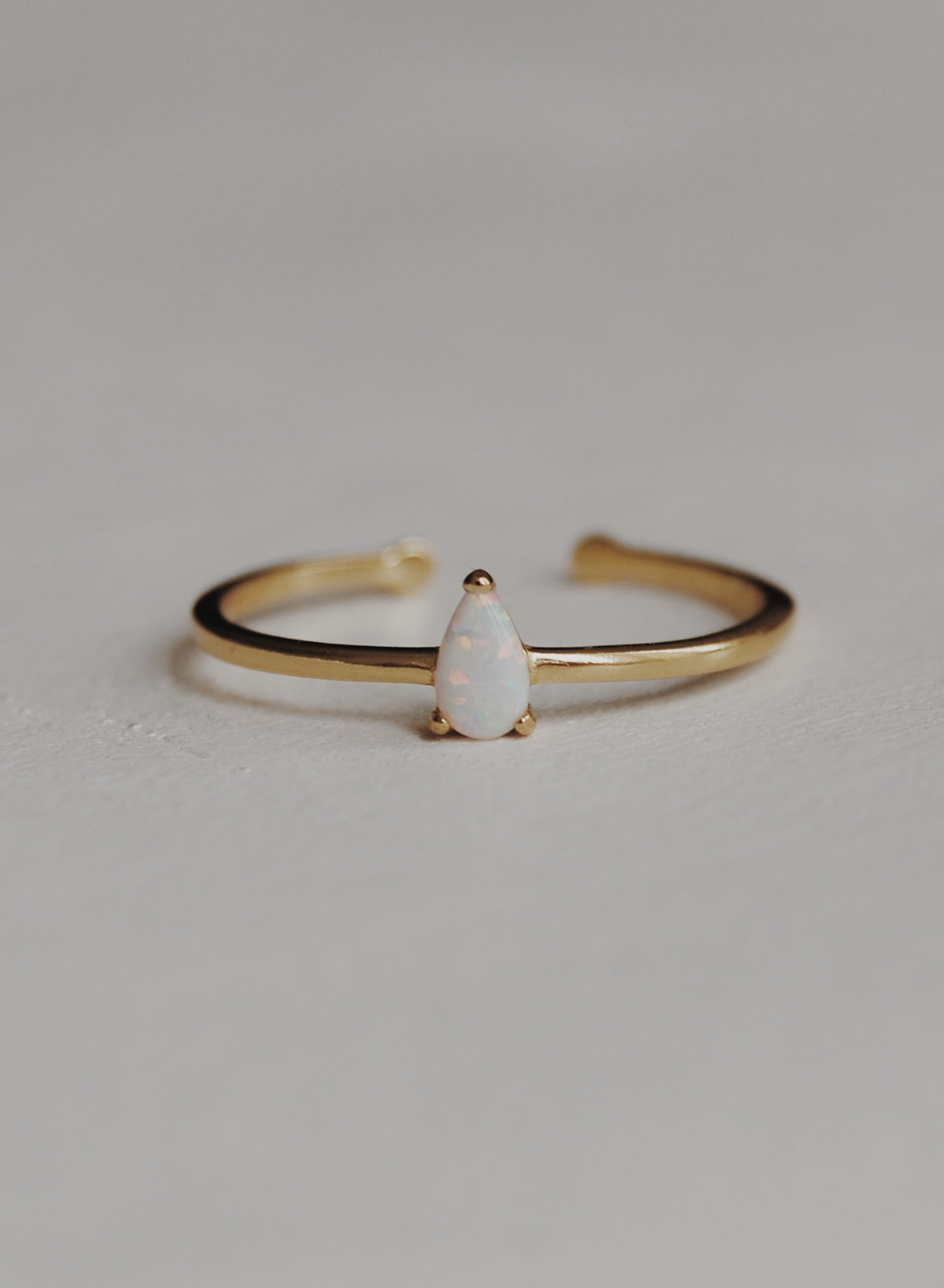 Teardrop Opal Adjustable Ring
