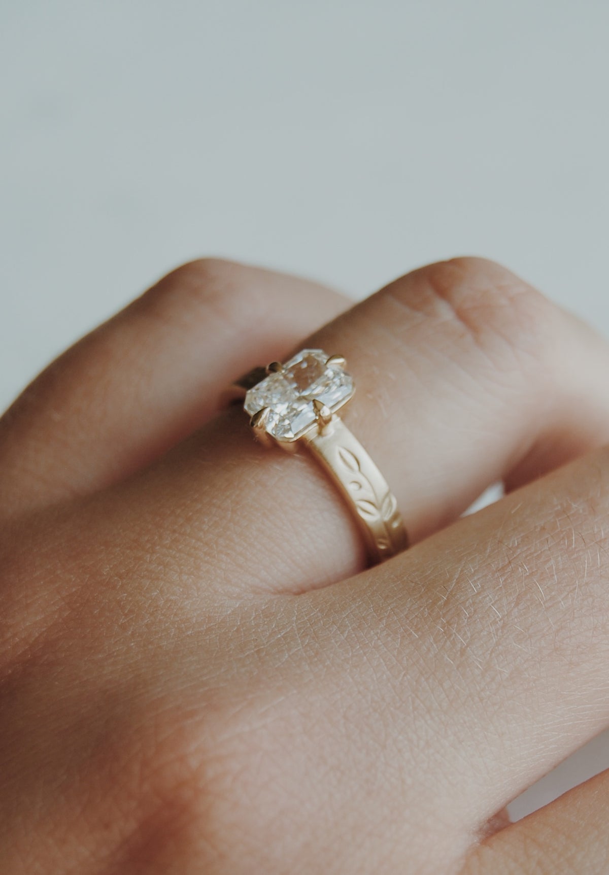 Olive Radiant-Cut Engagement Ring