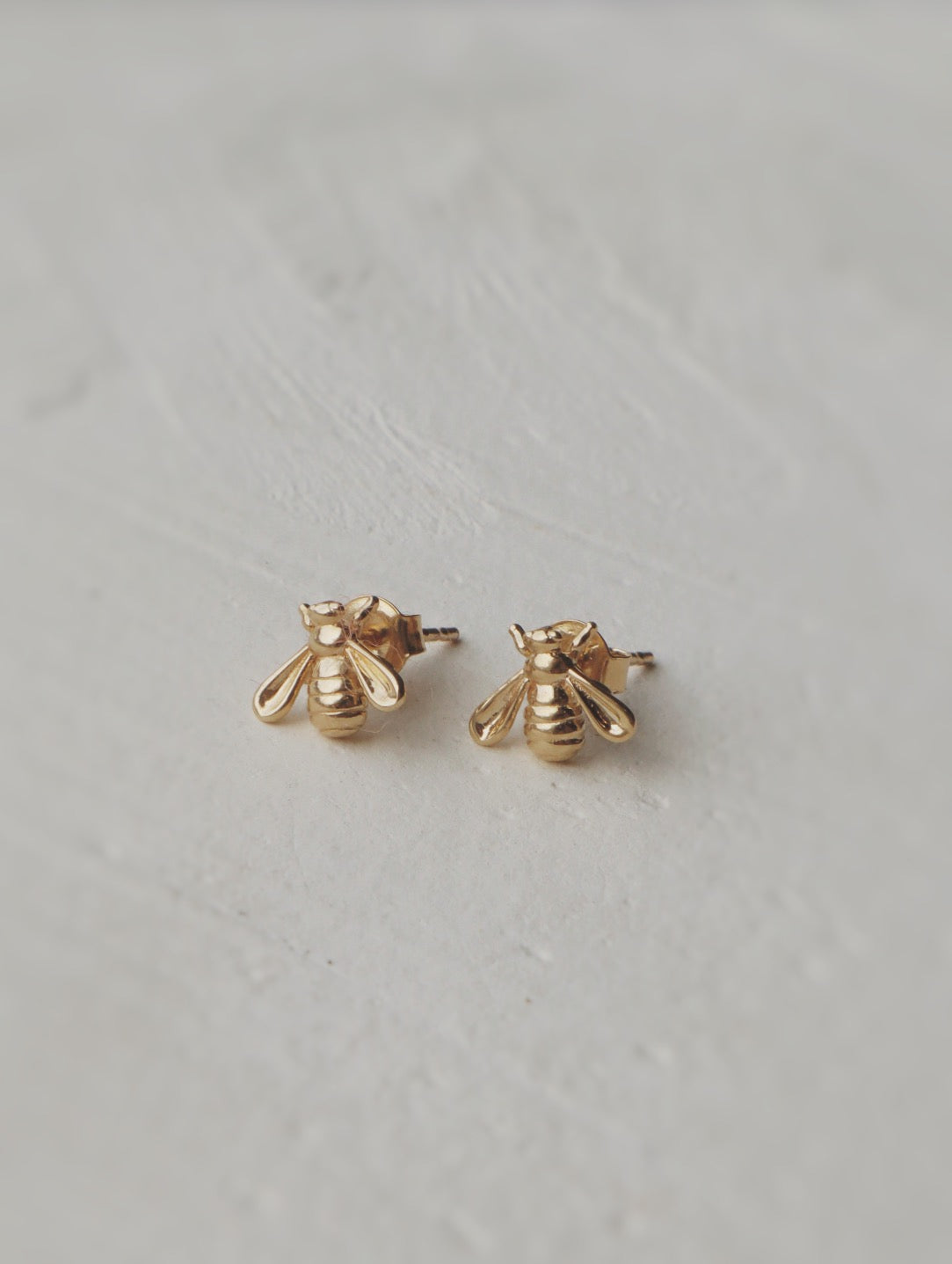 10k Gold Honey Bee Stud Earrings