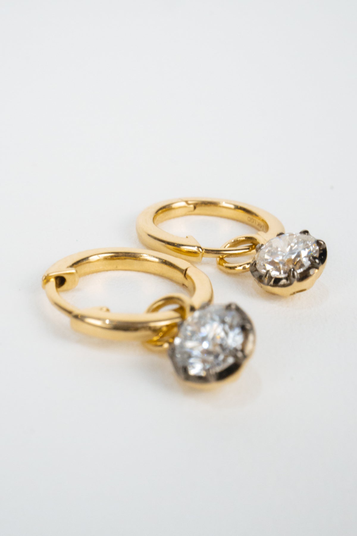 14K Logan Diamond Dangle Hoops