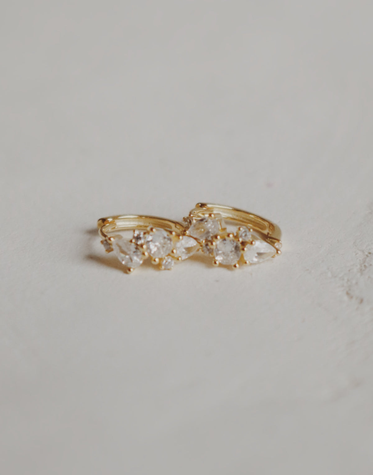 Ana Cluster Huggie Hoop Earrings