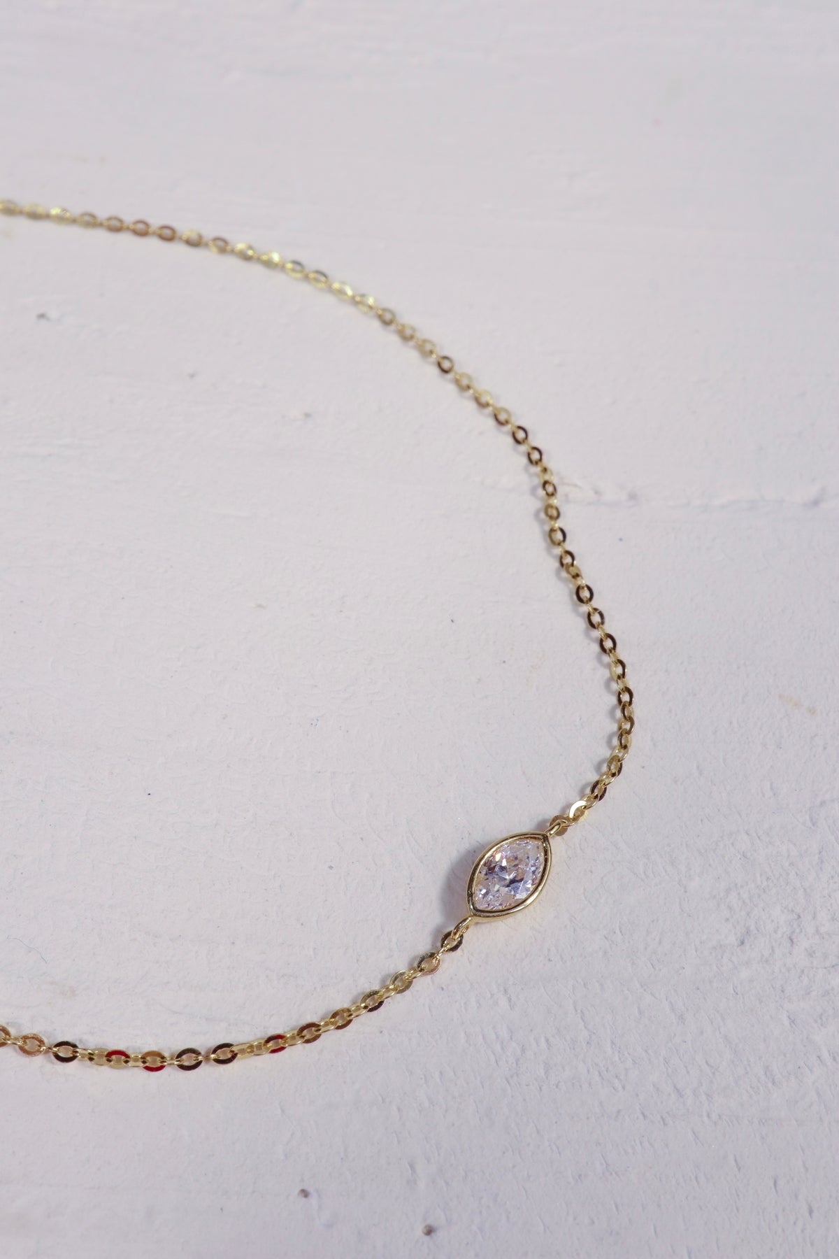 10k Bezel Set Marquise Bracelet