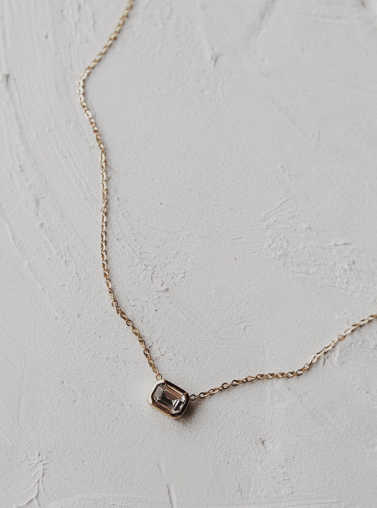 Crystal Clear Bezel Necklace