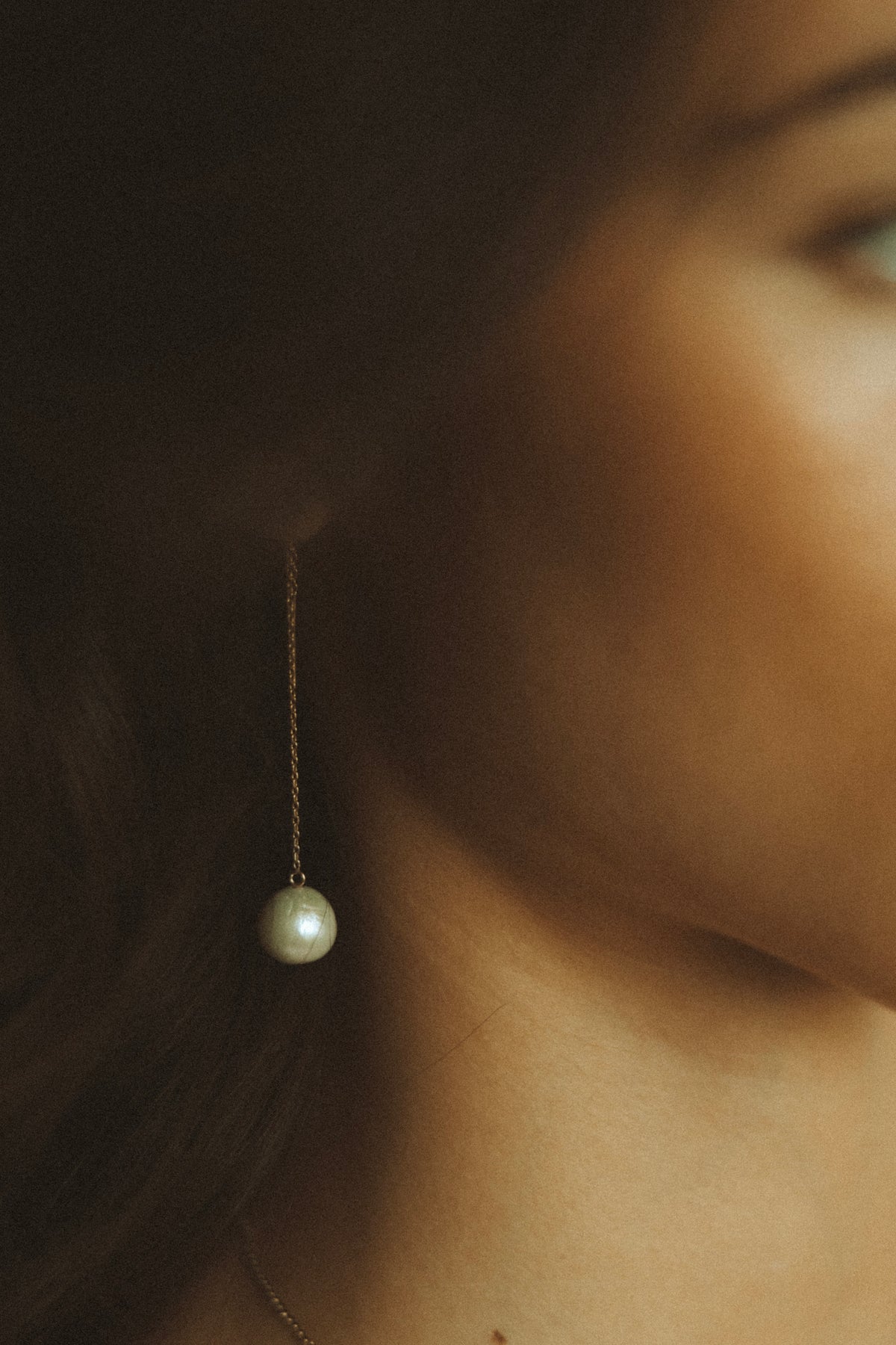 14K Wren Pearl Threader Earrings- Large