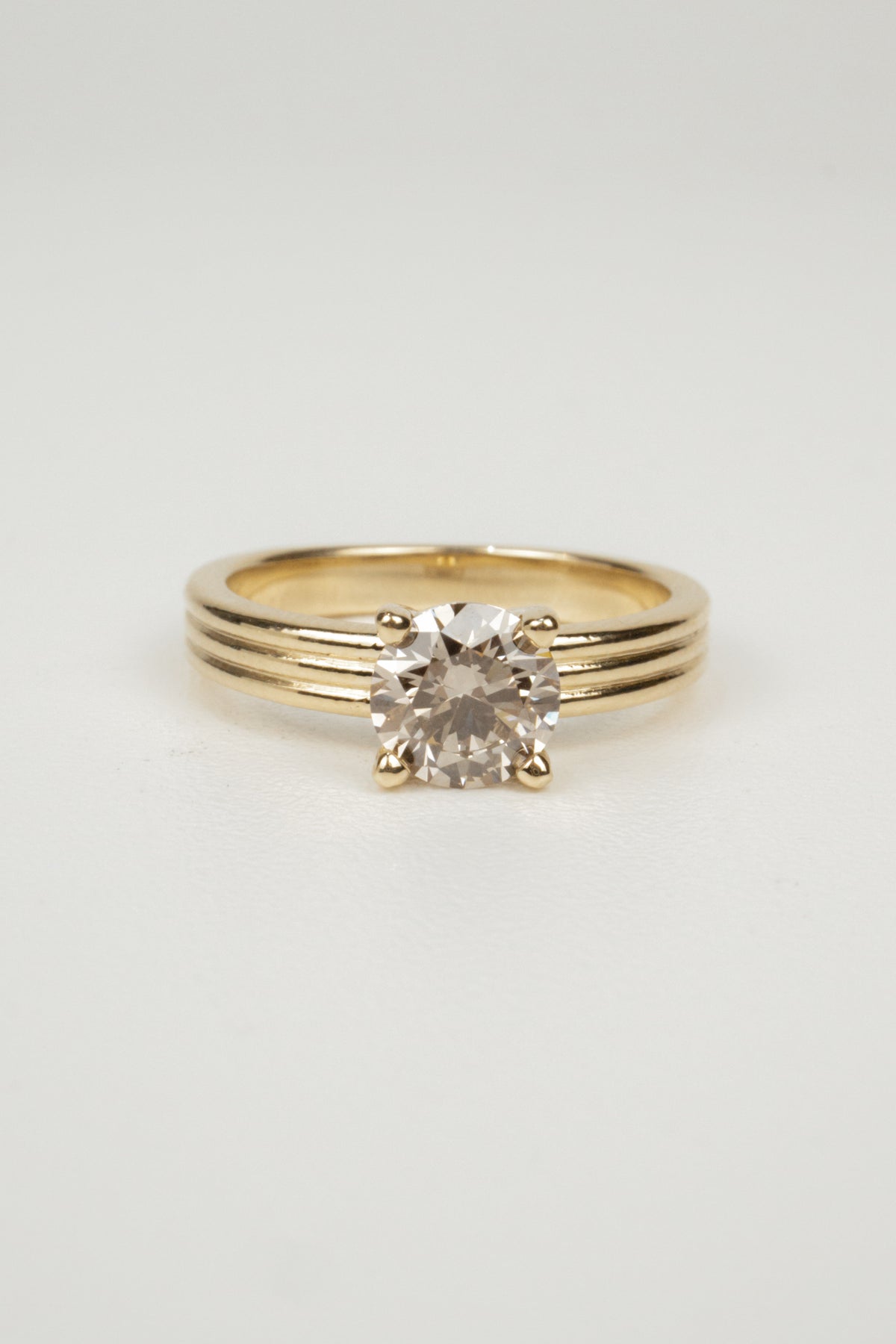 Scottie Engagement Ring- 1ct Round Champagne Diamond