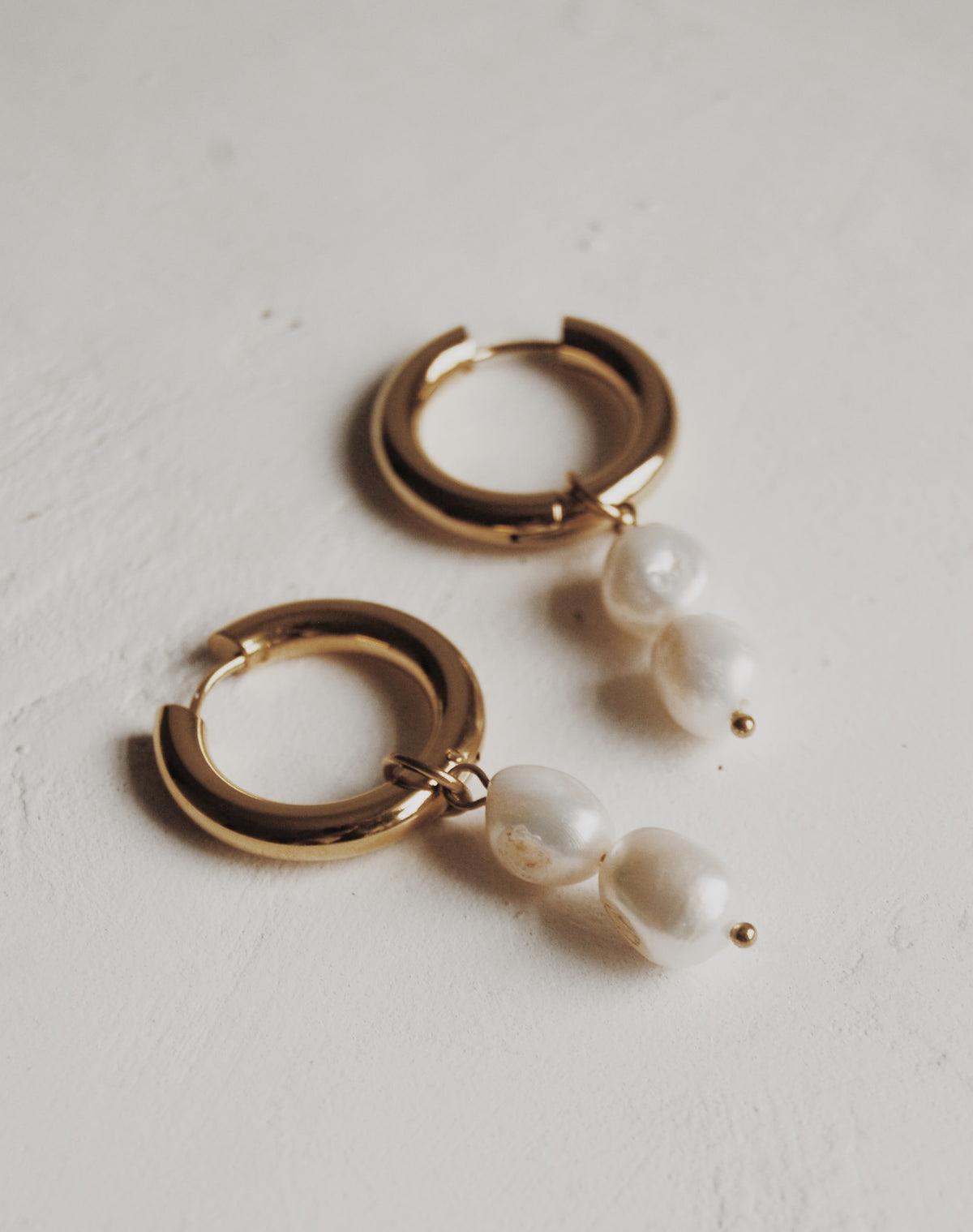 Heavenly Skies Double Pearl Hoops