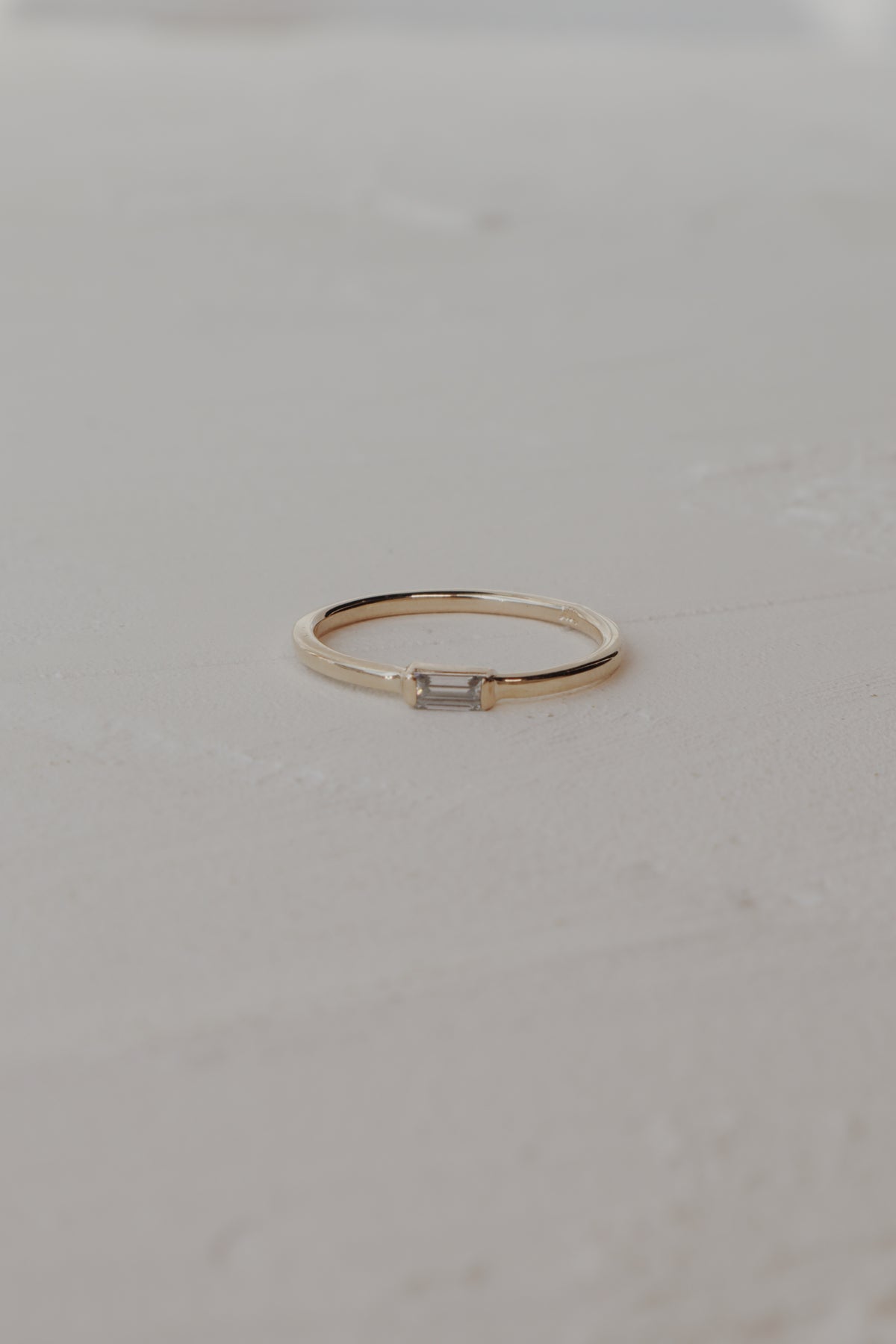 10k Baguette Stacking Ring - Lab Diamond
