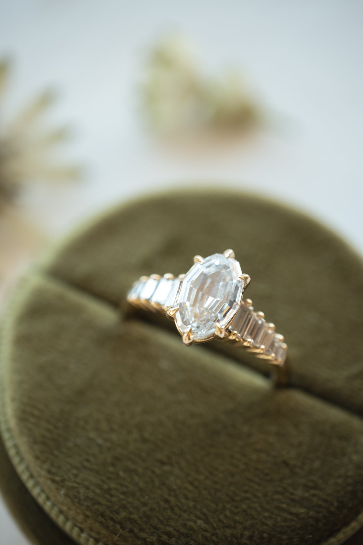 Monroe Step Cut Oval Engagement Ring