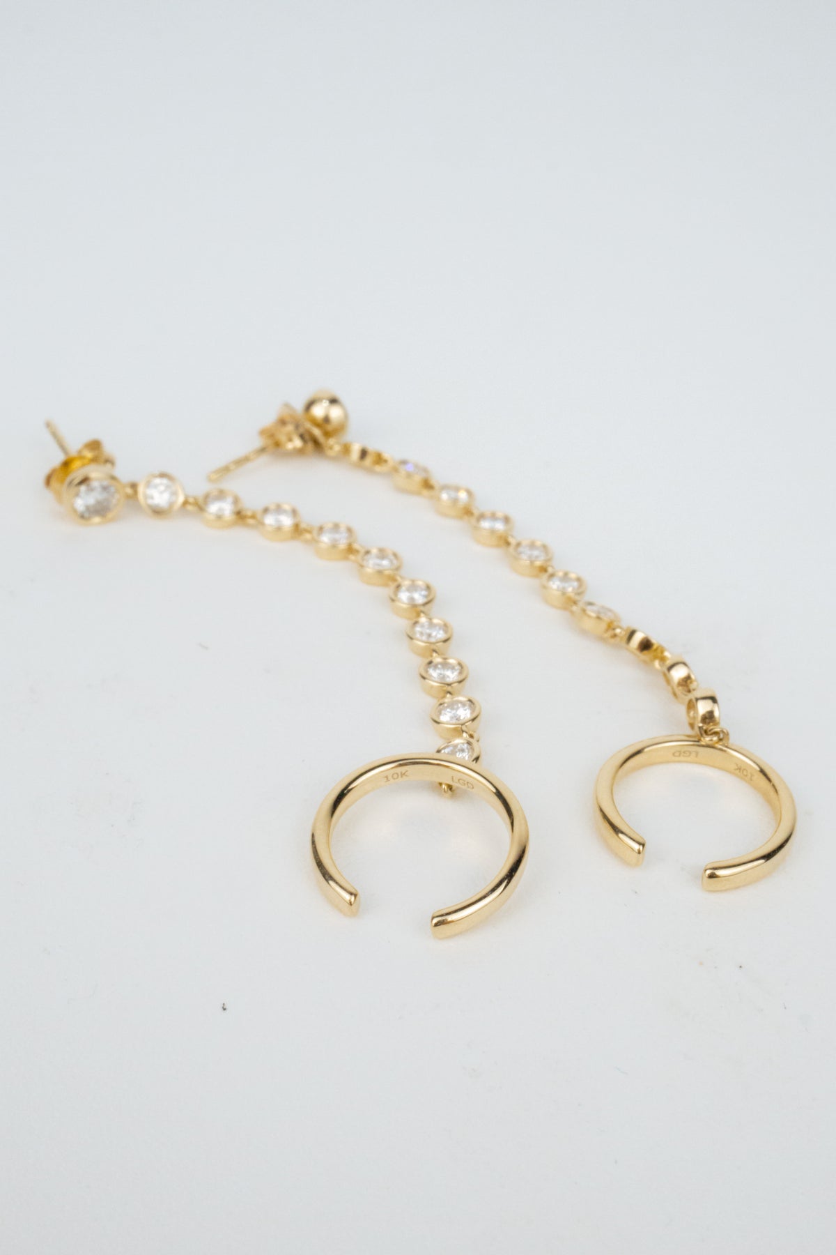 10K Brighton Diamond Cuff Earrings- 1.2ctw Laboratory Grown Diamond Rounds