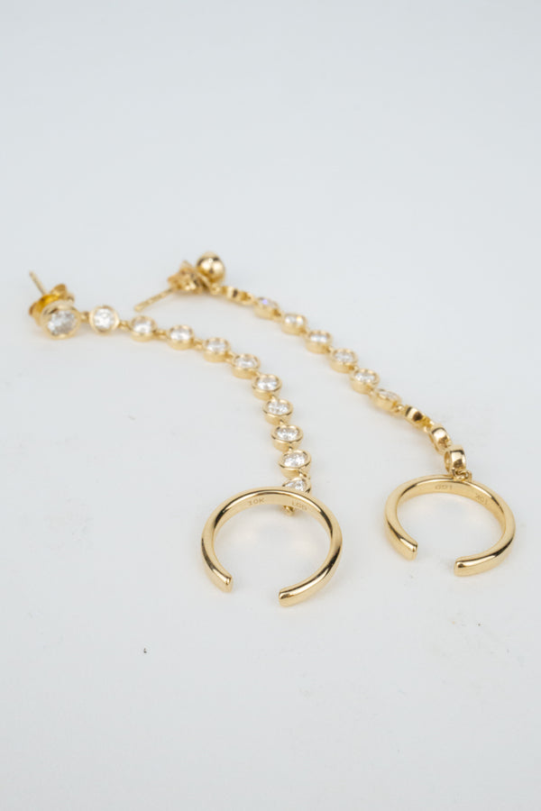 10K Brighton Diamond Cuff Earrings- 1.2ctw Laboratory Grown Diamond Rounds