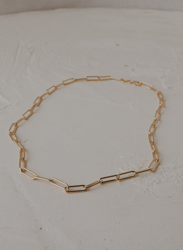 Chunky Paperclip Necklace — Vermeil