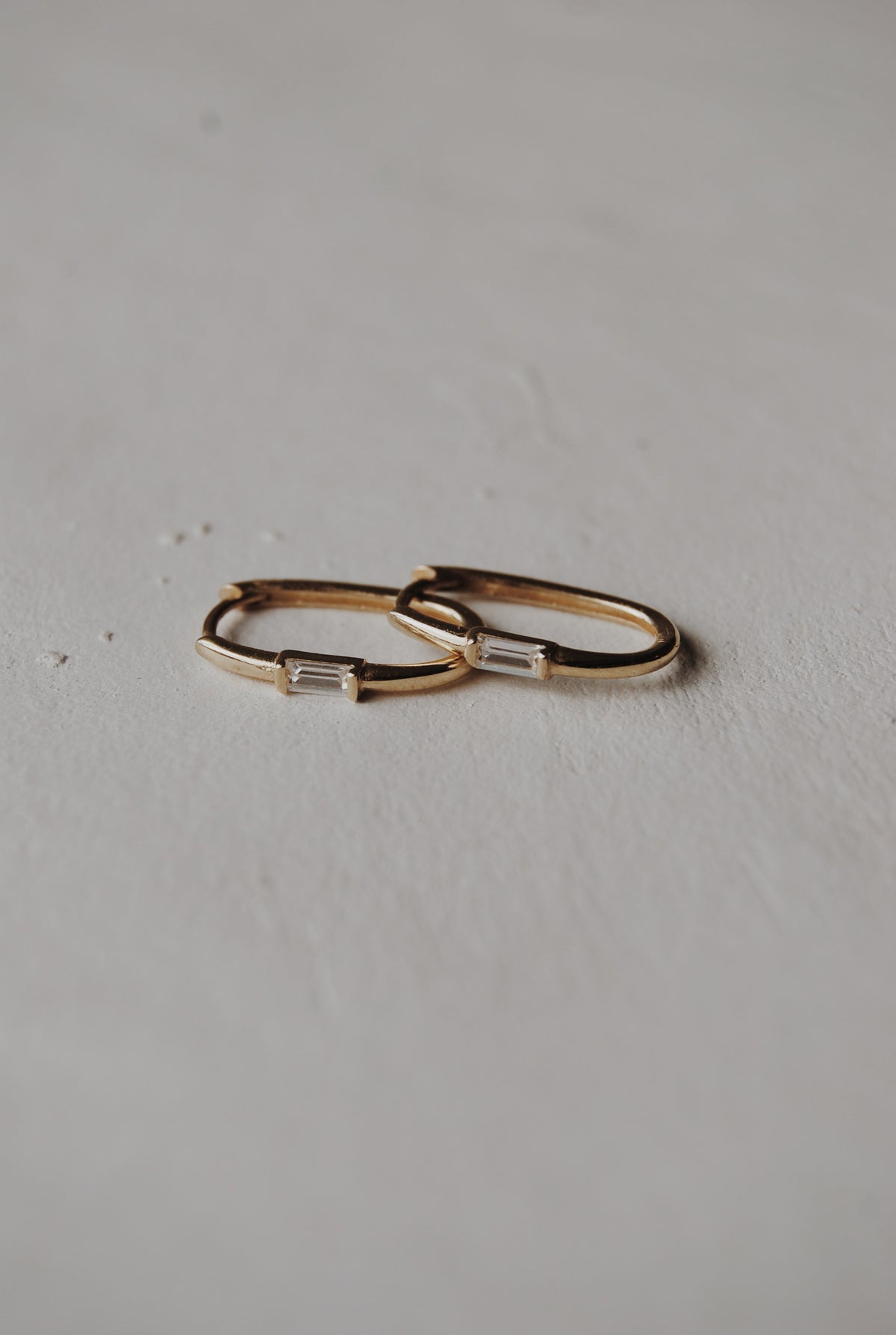 10k Baguette Hoop Earrings