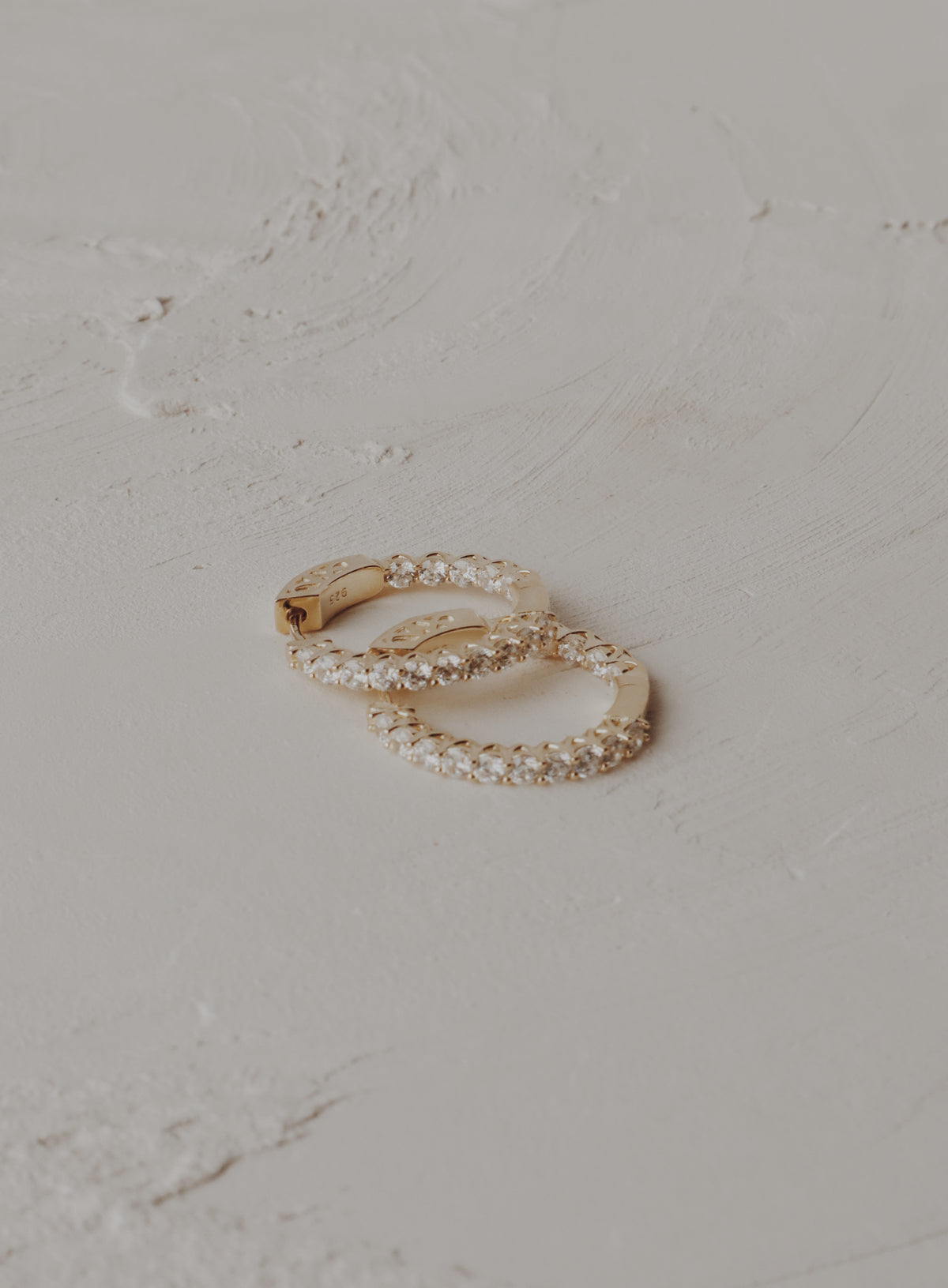 Tennis Hoop Earrings — Vermeil