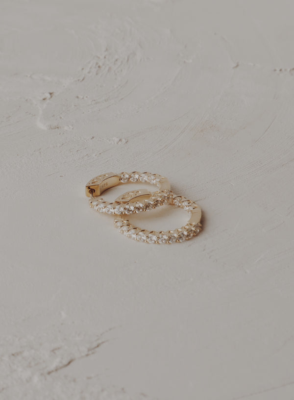 Tennis Hoop Earrings — Vermeil