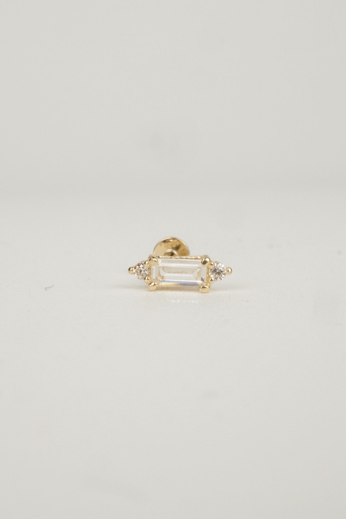 14K Becca Baguette Cartilage Earring