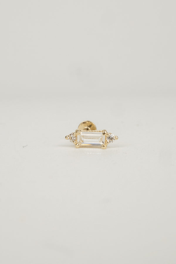 14K Becca Baguette Cartilage Earring