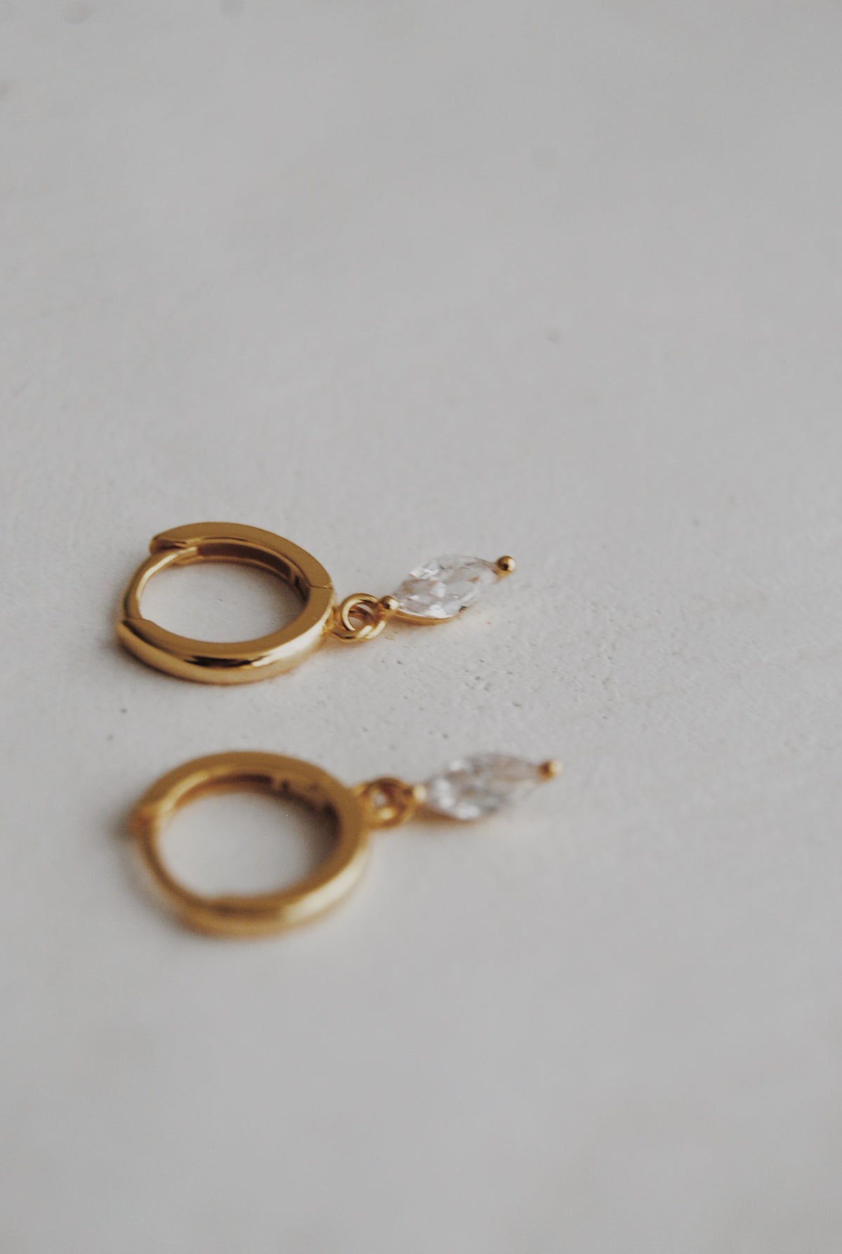 Marquise Huggie Hoop Earrings