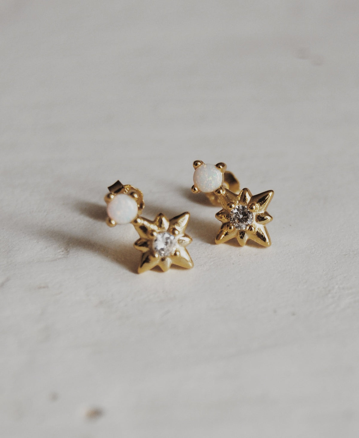 Opal Star Stud Earrings