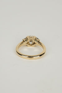 Eliza Engagement Ring- 1ct Oval and Natural Green Sapphires
