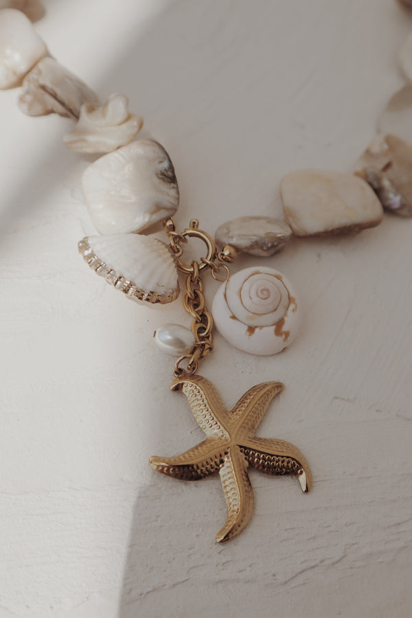 Shoreline Baroque Pearl Charm Necklace