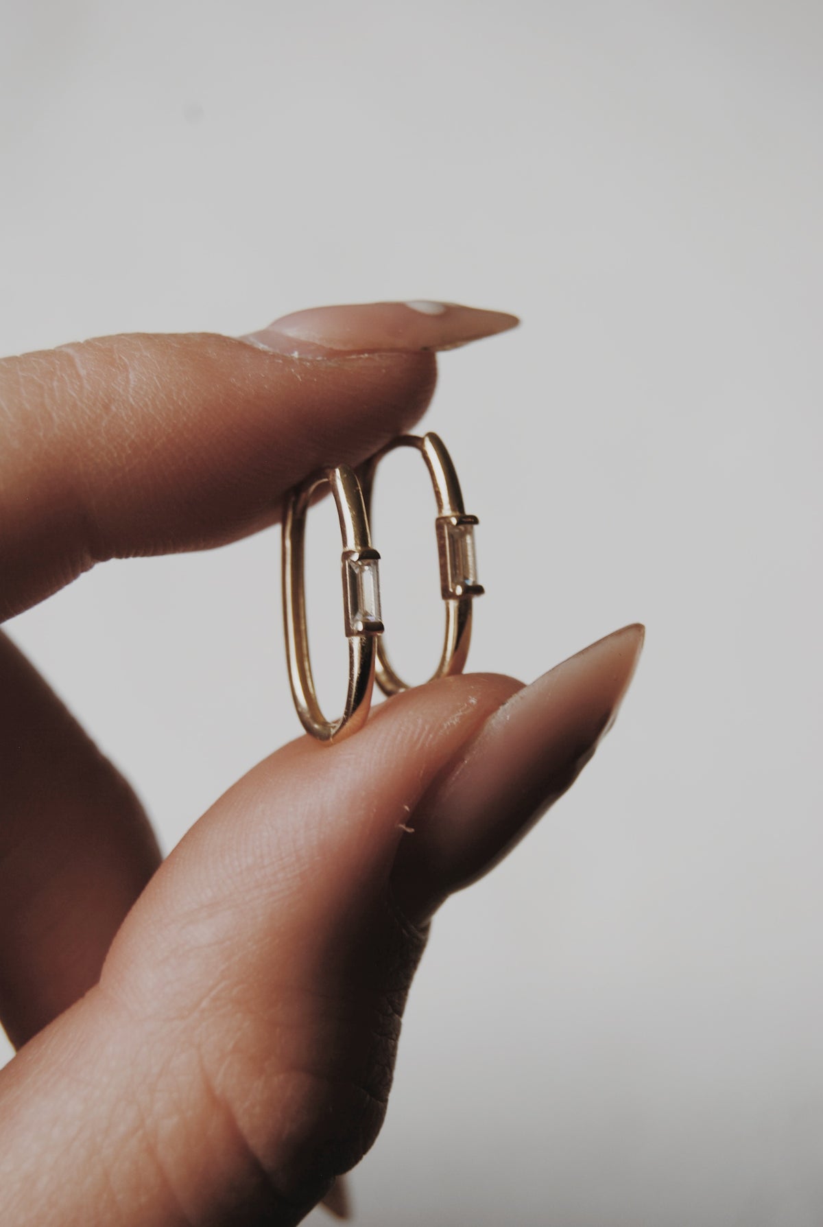 10k Baguette Hoop Earrings