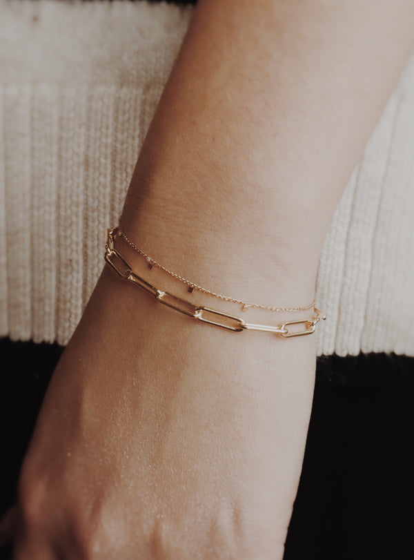 Chunky Paperclip Bracelet — Vermeil