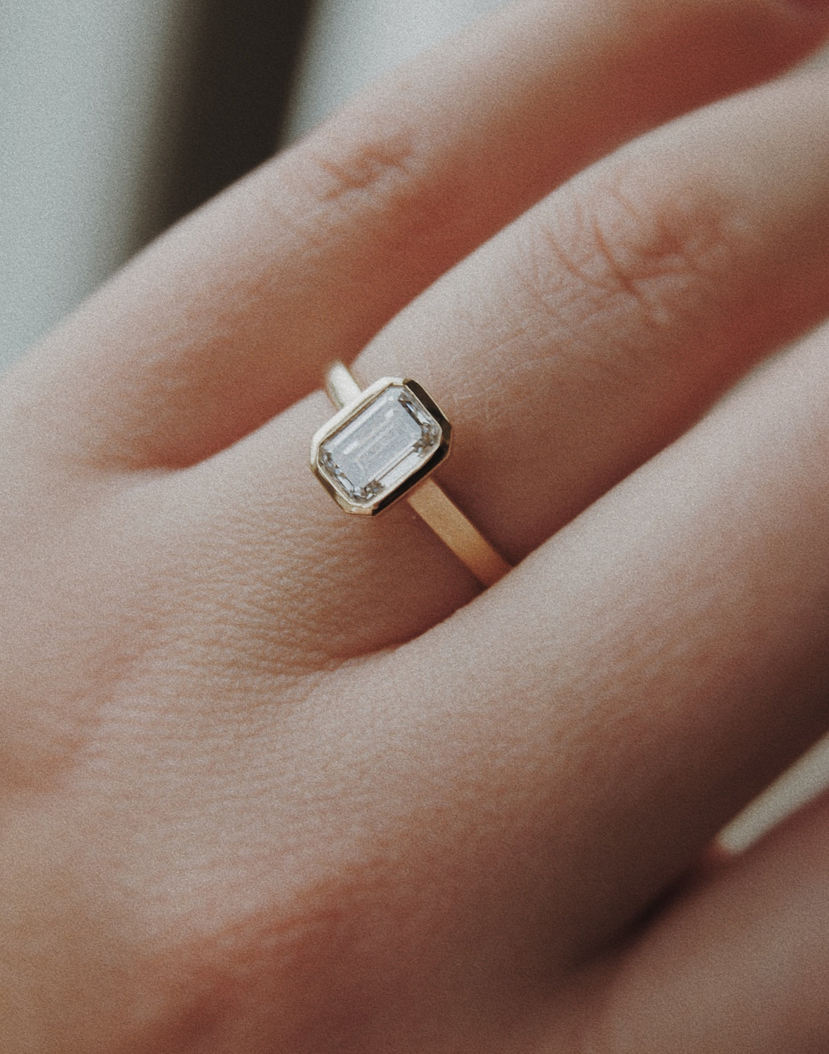 Maverick Emerald-Cut Bezel Engagement Ring