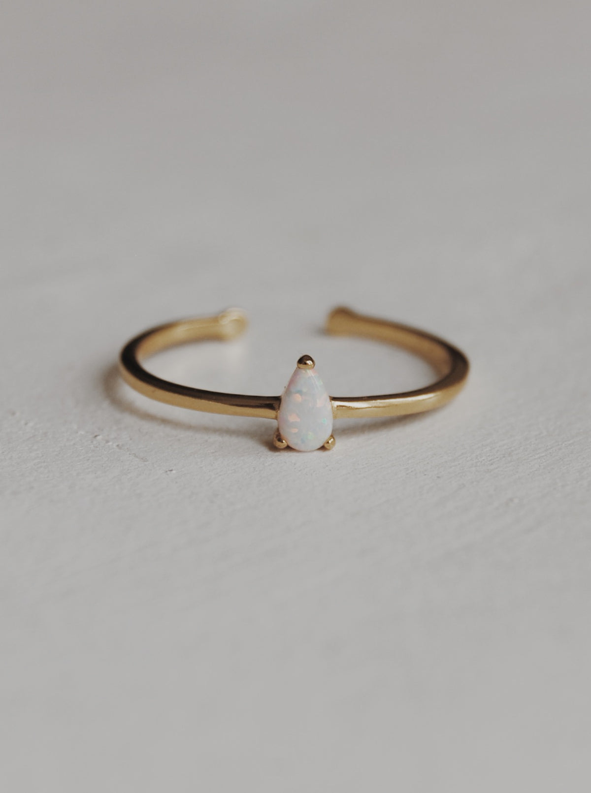 Teardrop Opal Adjustable Ring