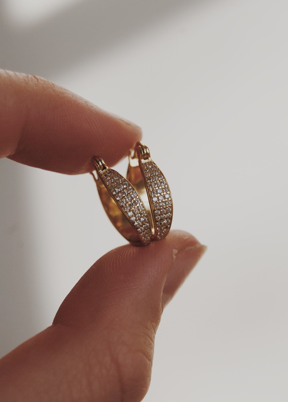 Sparkling Pave Huggie Hoop Earrings