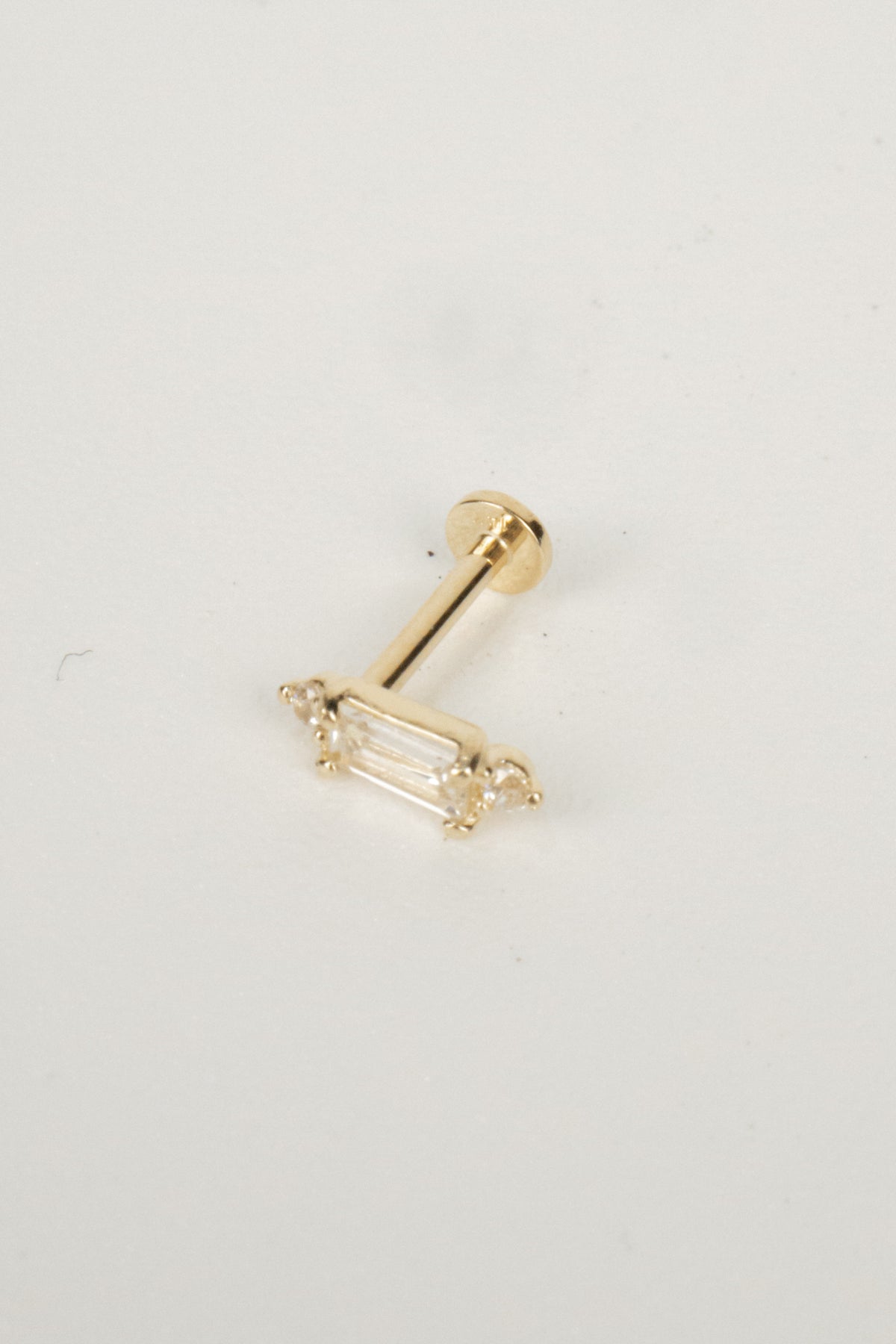 14K Becca Baguette Cartilage Earring