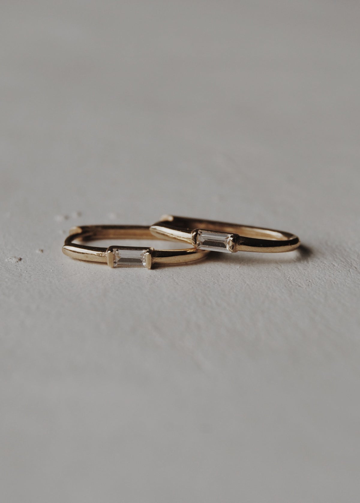 10k Baguette Hoop Earrings