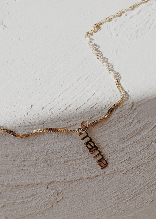 10k Gold Mama Necklace Charm