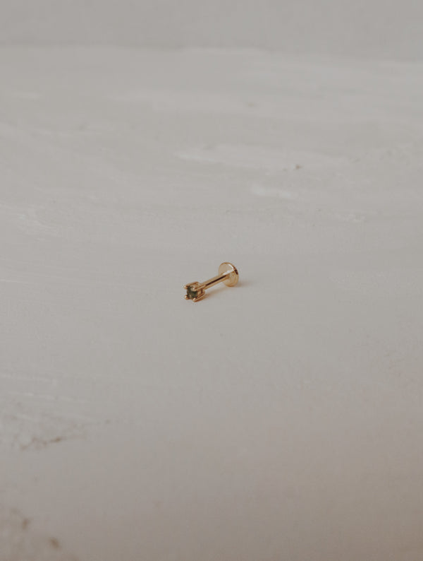 Moss Agate Dot Cartilage Stud Earring