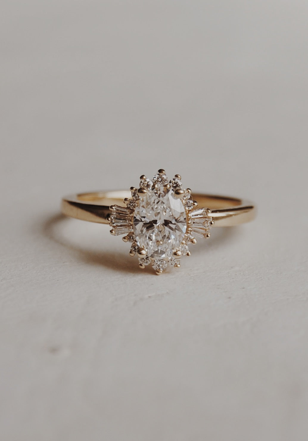 Oakley Oval Halo Engagement Ring