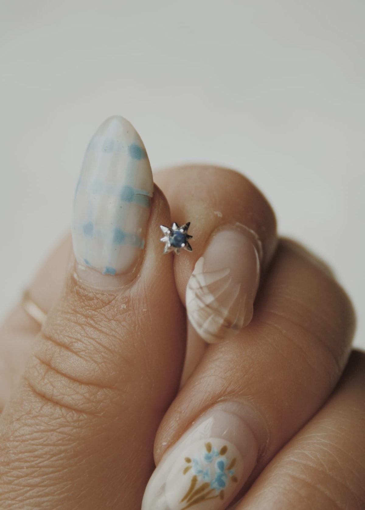 Star Blue Cartilage Stud Earrings