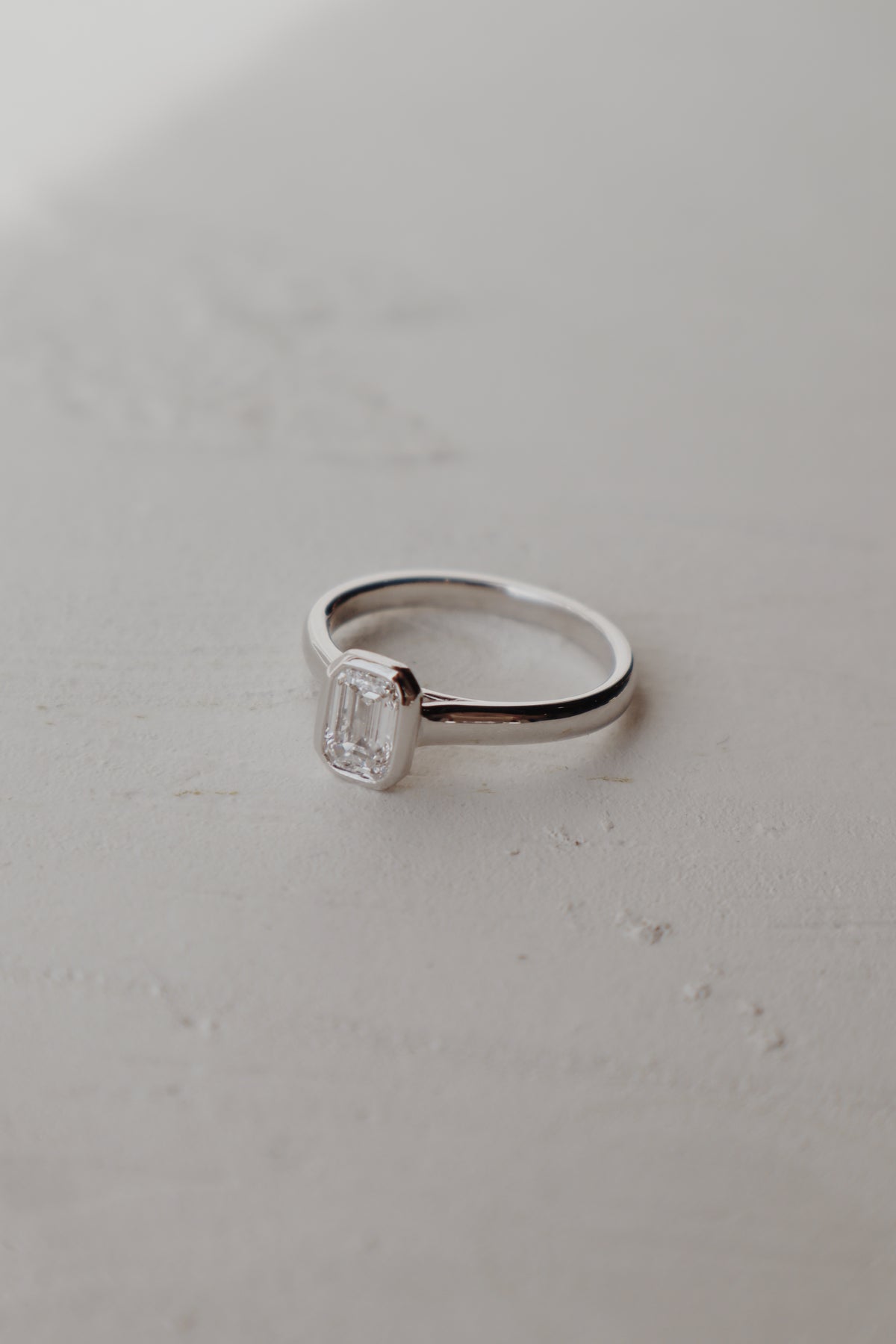 Maverick Emerald-Cut Bezel Engagement Ring - 0.70 CT